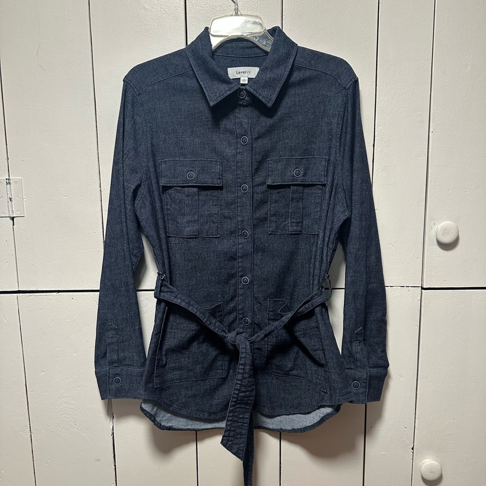 Level99 Denim Belted Top